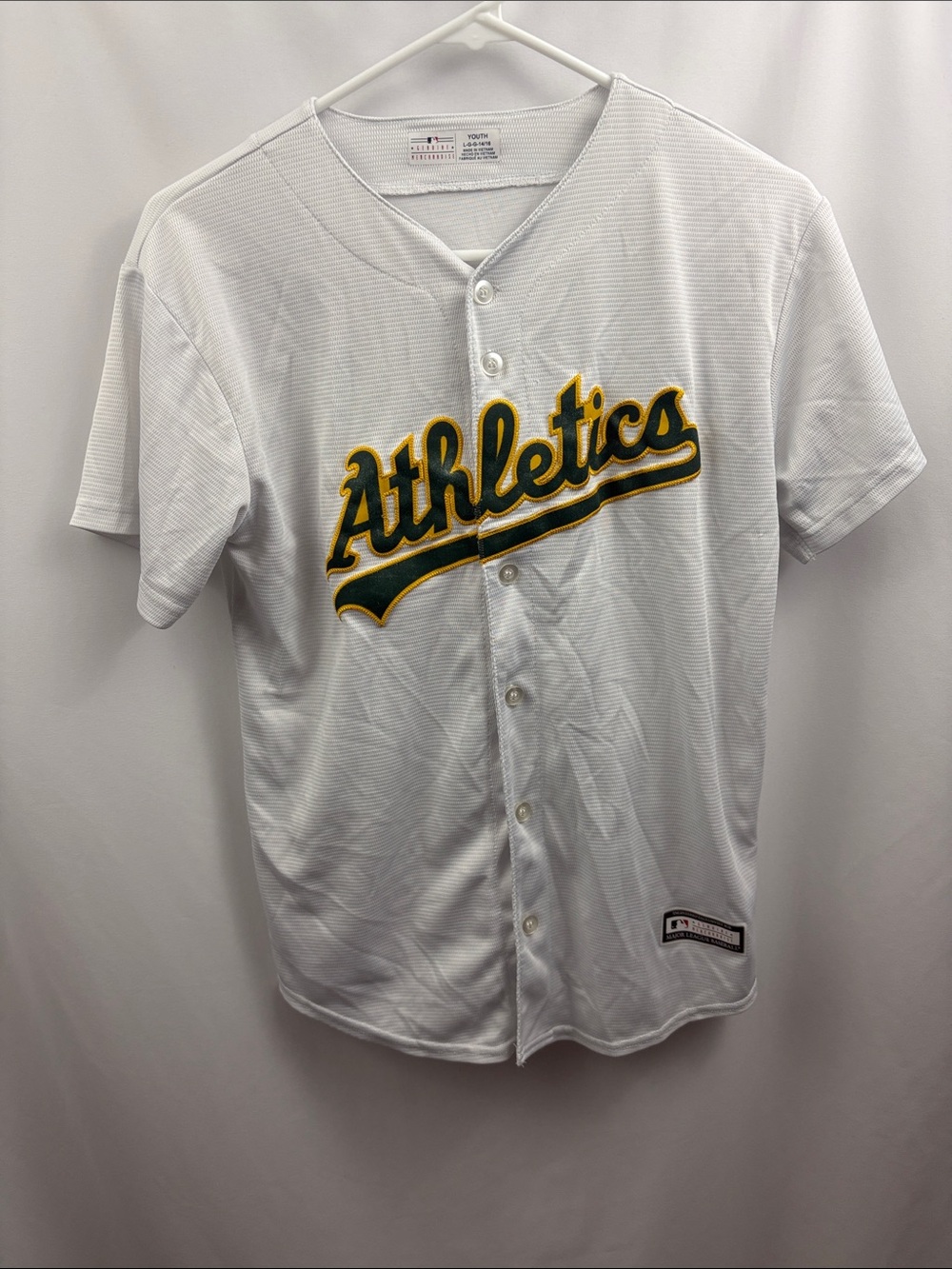 Oakland Athletics Youth Baseball Jersey Youth Size Large 14-16 MLB White